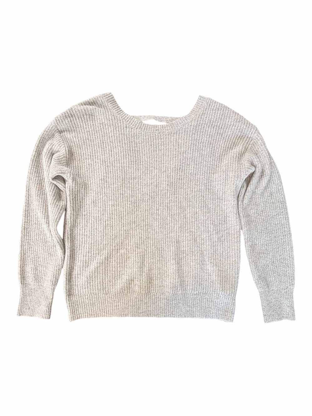 Hem & Thread Knit Ribbed Keyhole Back Sweater - Size XL